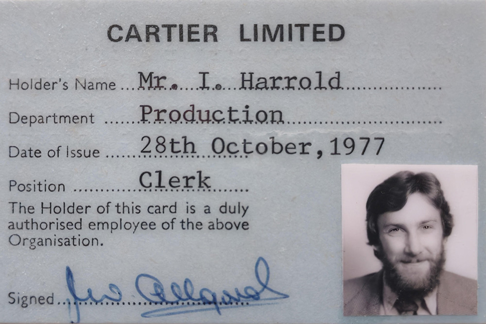 Ian Harrold, first day of employment at Cartier Limited, 175 New Bond Street, London, 1977