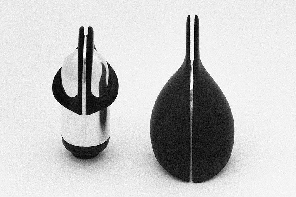 Ebony and silver pomander by Ian Harrold, made for an exhbition of jewellery and silver at Goldsmiths Hall, London, 1978